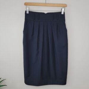 Magaschoni Collection | Black Wool Pencil Skirt